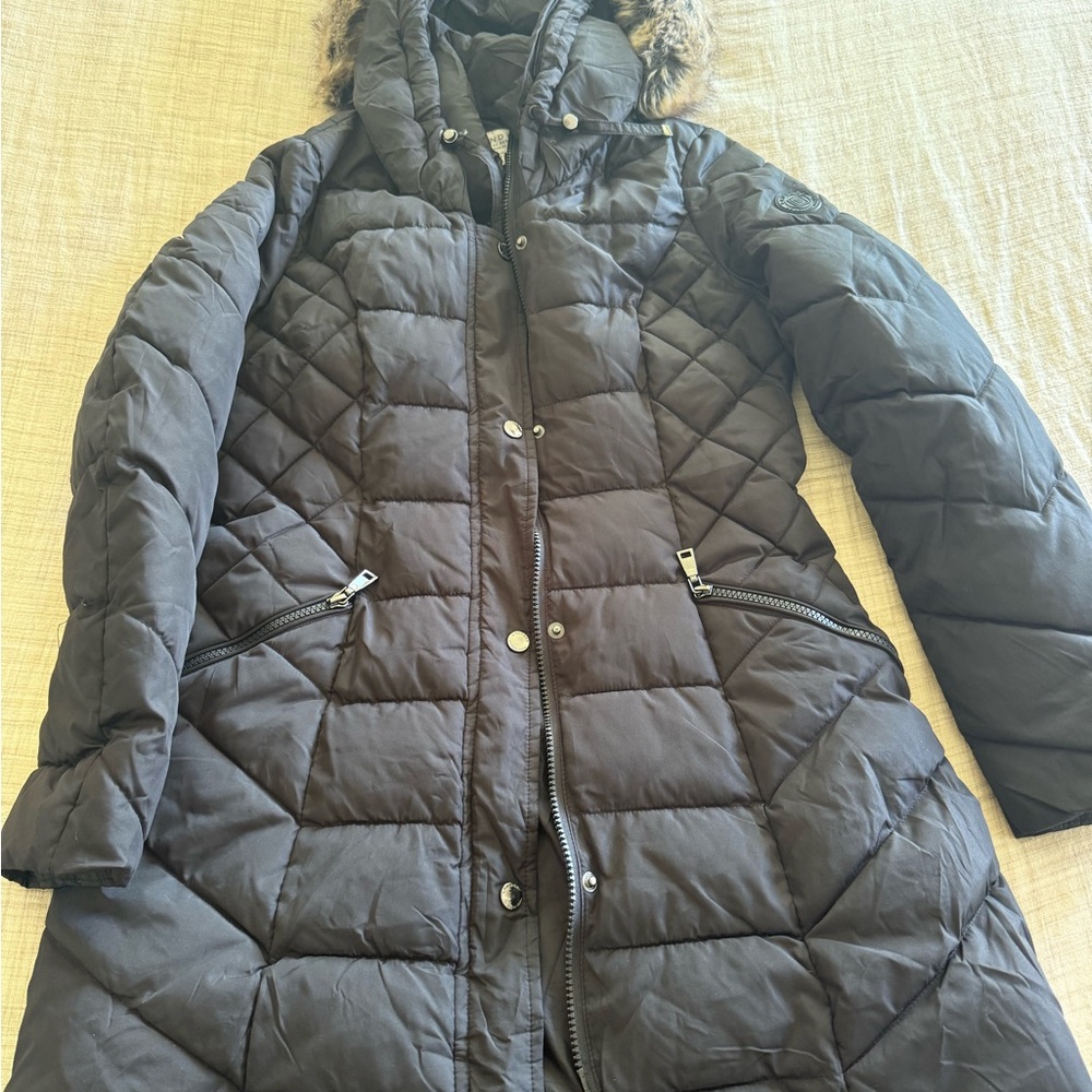 Women's Quilted Black Coat
